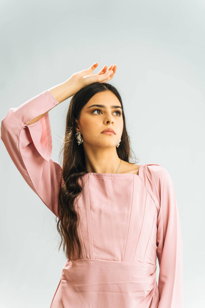Rosélisse Lattice Cowl Dress