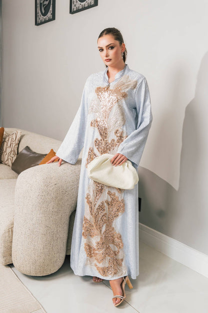 HEAVENLY BLUE SILK DRESS
