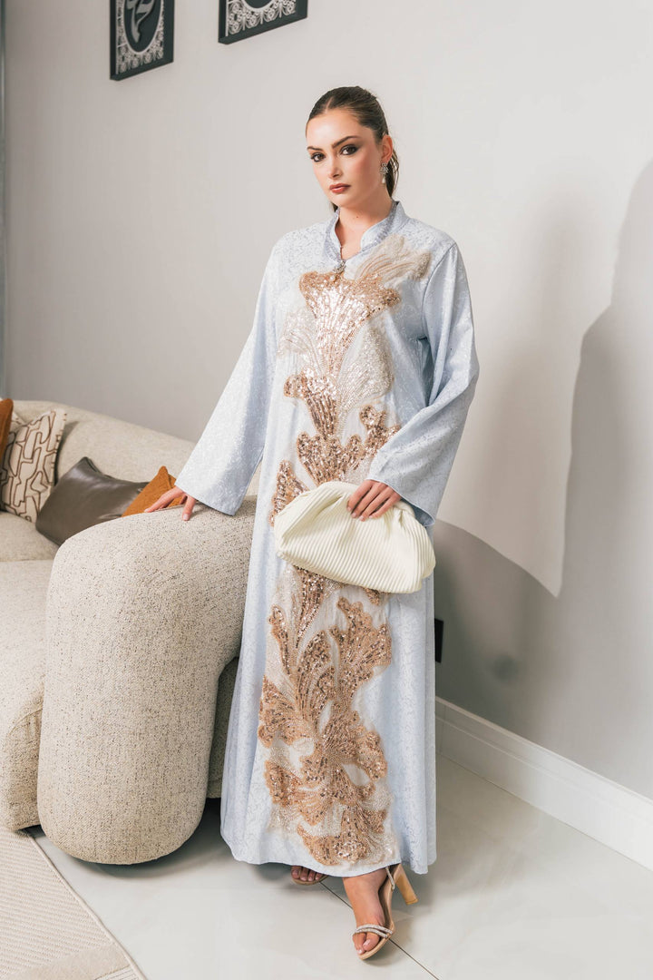 HEAVENLY BLUE SILK DRESS