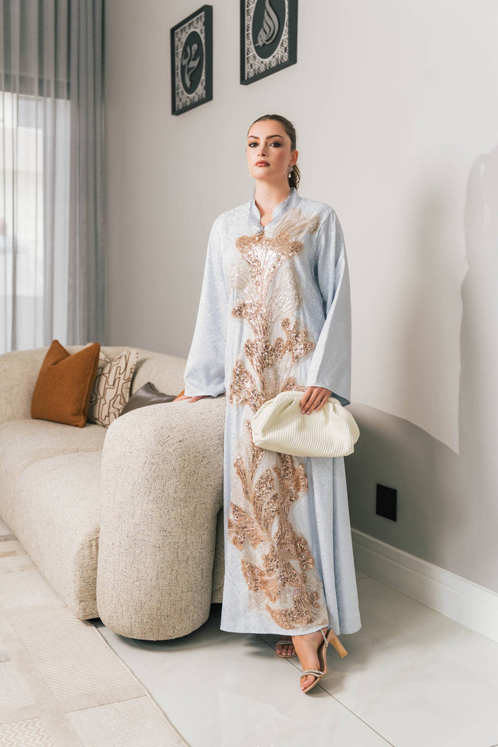 HEAVENLY BLUE SILK DRESS